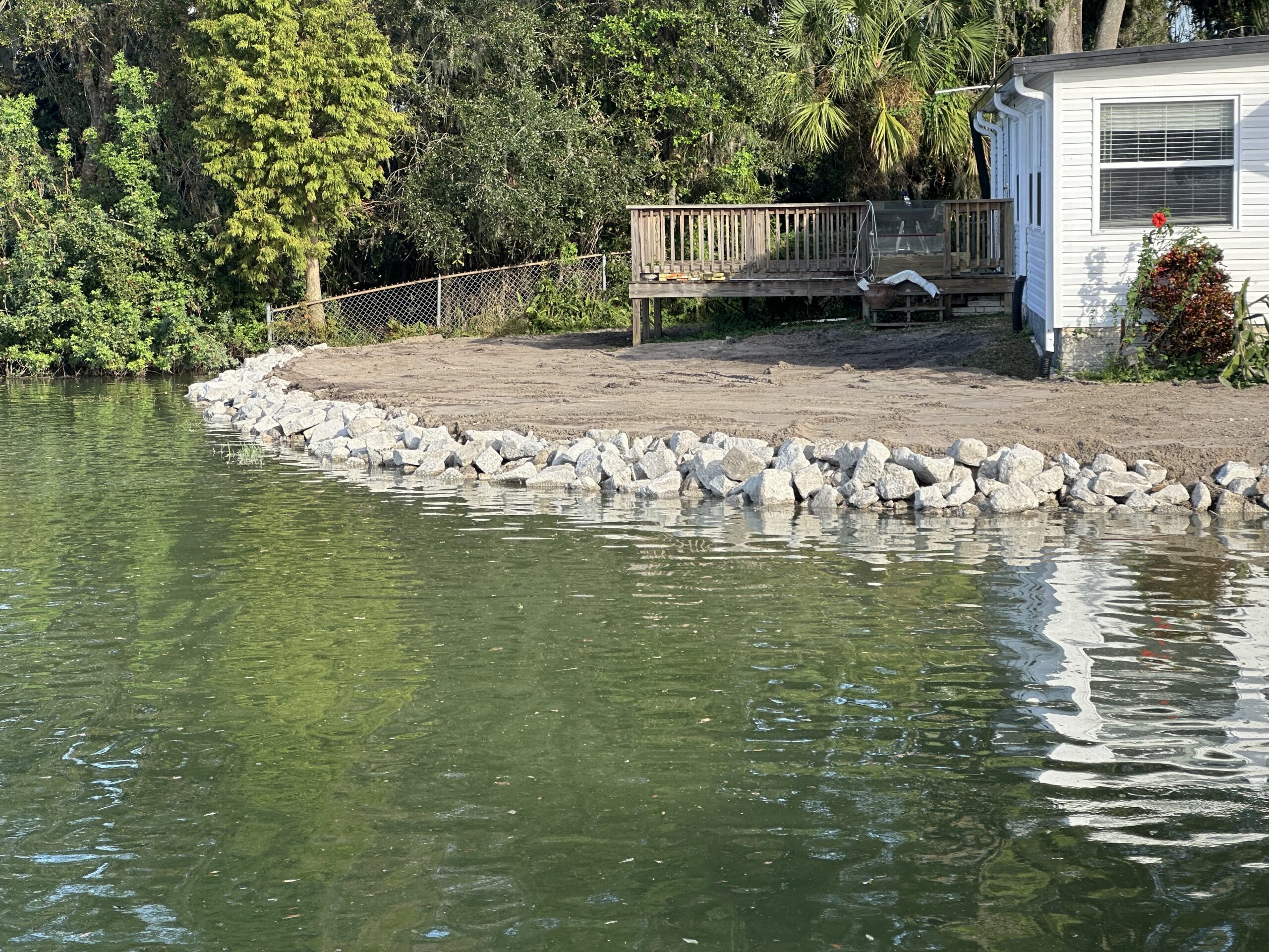 shoreline restoration work project in Winter Haven Florida