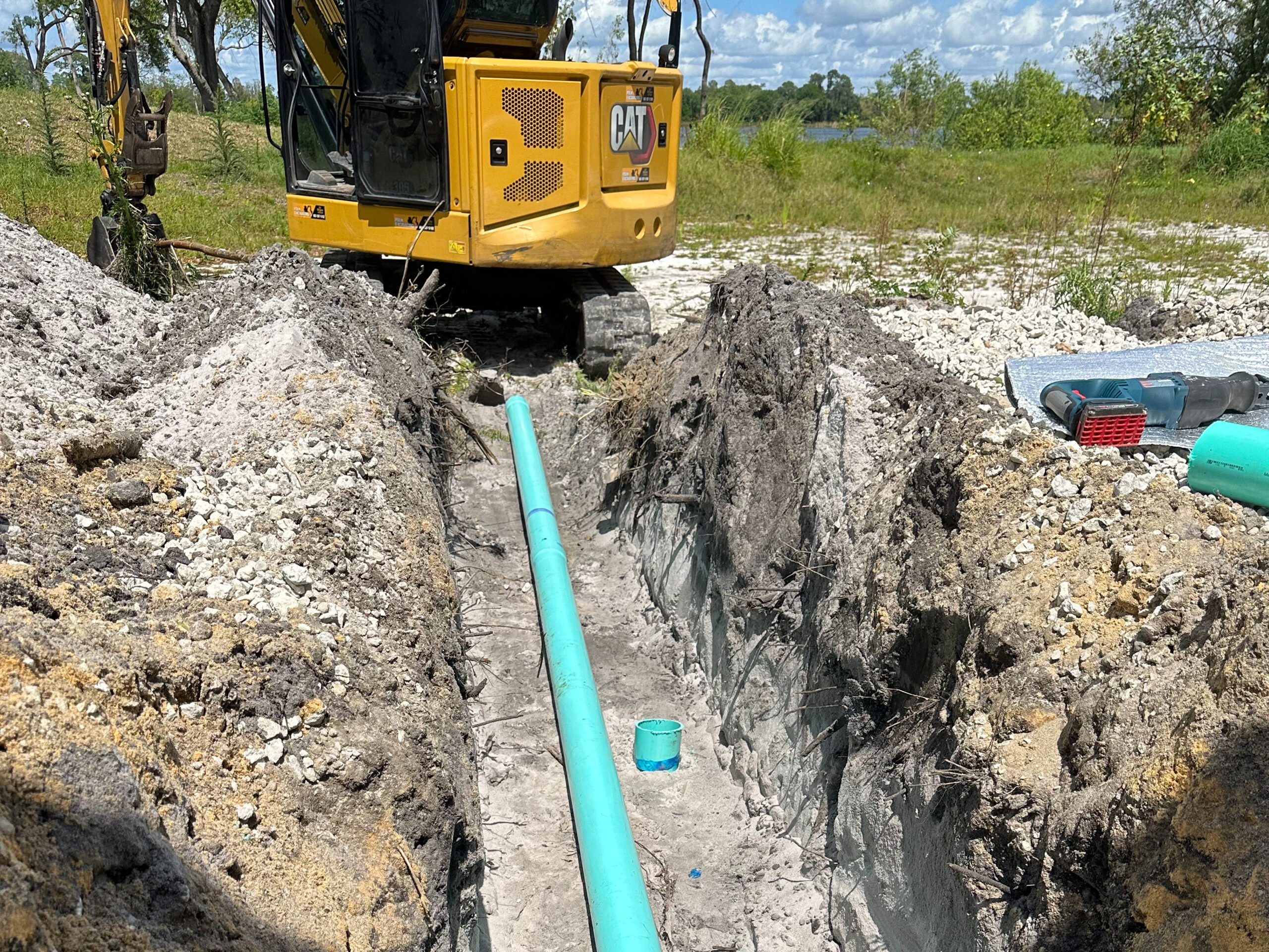 water redirection work project in Mulberry Florida